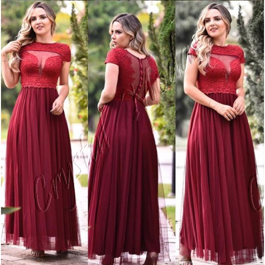 vestido marsala princesa