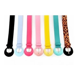 Cintos Femininos Couro Coloridos Fivela Plus Size 1,45cm