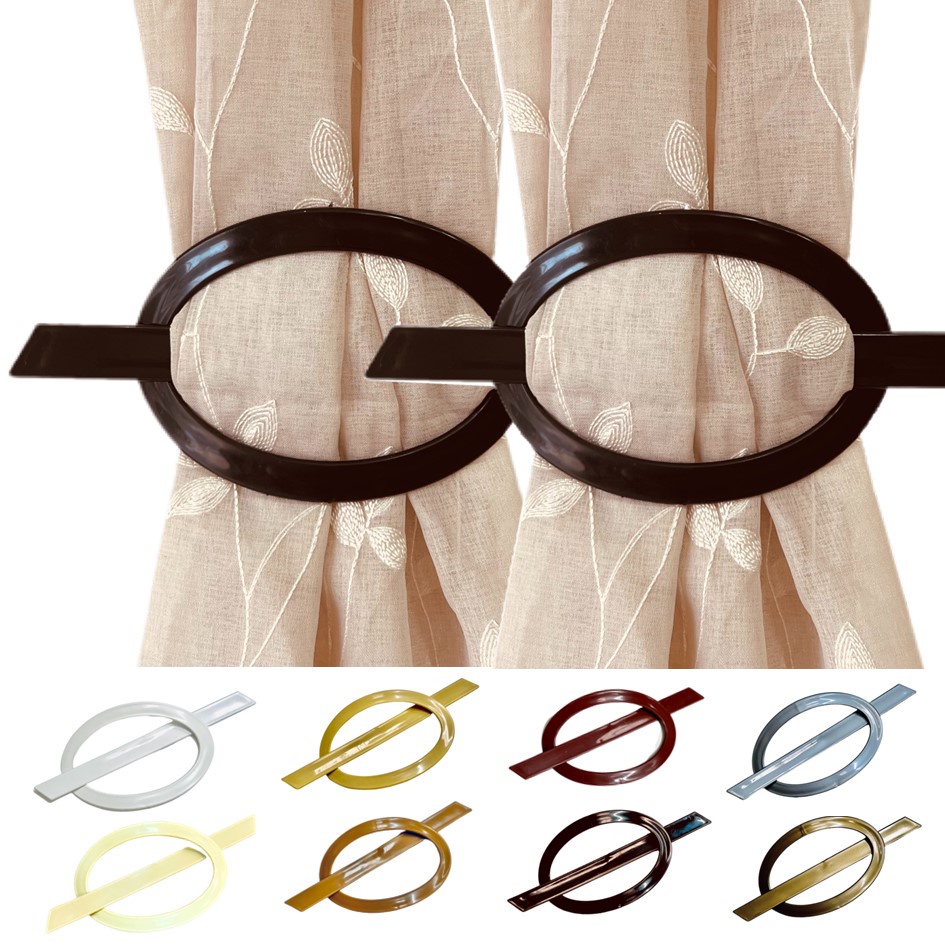 Par de Fivela abraçadeira enfeite para cortina OVAL cores diversas