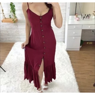 Vestido Longo Feminino Viscolinho Com Bojo e Elástico Nas Costas