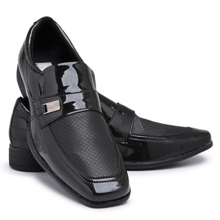 Sapato Social Masculino 910 Cores Promoção Casual Verniz Brilho Moderno Casamento Uniforme Formatura Barato Macio Leve Conforto Estilo Italiano Bico Quadrado Black Friday
