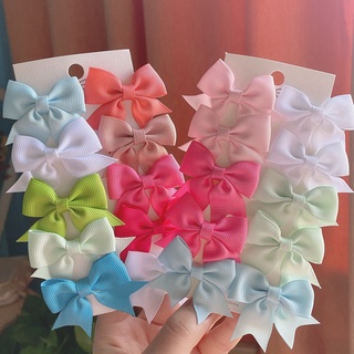 10 Pçs/SET Grosgrain Ribbon MiNi Arcos De Cabelo Com Clip Para Meninas Grampos Boutique Barrettes Headwear Crianças Bonitos Acessórios O
