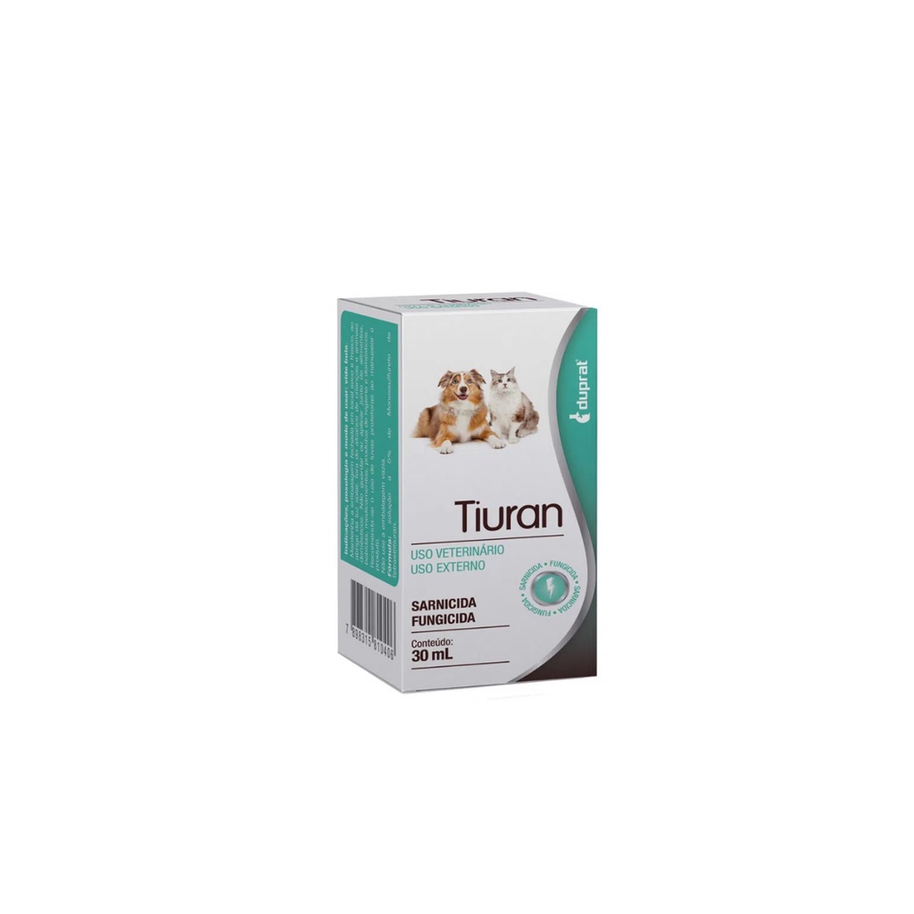 Tiuran 30mL - Sarnicida e Fungicida P/ Cães e Gatos