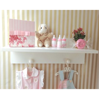 1 Prateleira Decoração Infantil C/ Cabideiro Mdf