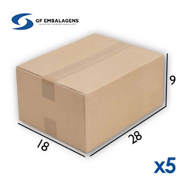 Caixa de Papelão G2 - 28 x 18 x 9 - 5 Unidades