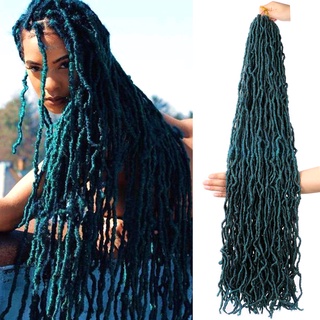 36 Polegada Locs Cabelo De Crochê Mix Verde Suave Azul Longo Falso Dreadlocks Trança De Encaracolado Dreads Fechaduras Pré Looped Africano