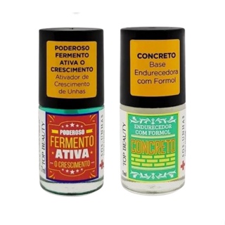 Kit Esmalte Sos Unhas Concreto + Fermento Ativo + Lixa - Top Beauty em Oferta na Shopee