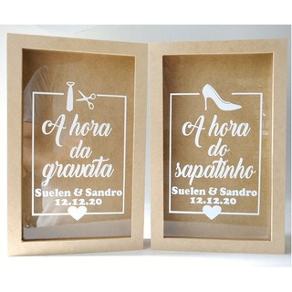 Kit Com 2 Quadros Cofres Hora Da Gravata E Hora Do Sapatinho mdf