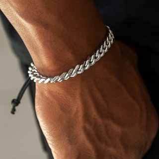 Pulseira De Aço Inoxidável/Hip Hop/Trançada