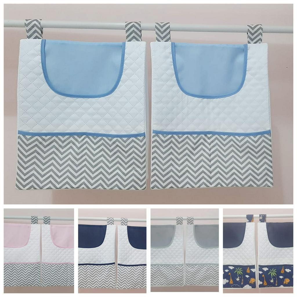 Porta Fralda Utensílios 2 em 1Sem Laço Estampado 02 Peças Para Menino E Menina