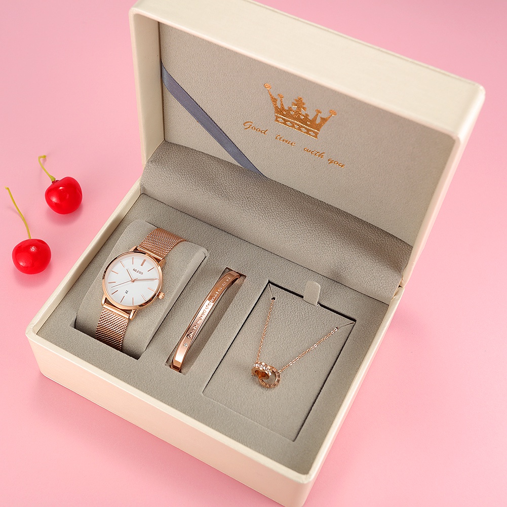 OLEVS relógio feminino a prova d água com pulseira rose gold aço inoxidável 5869
