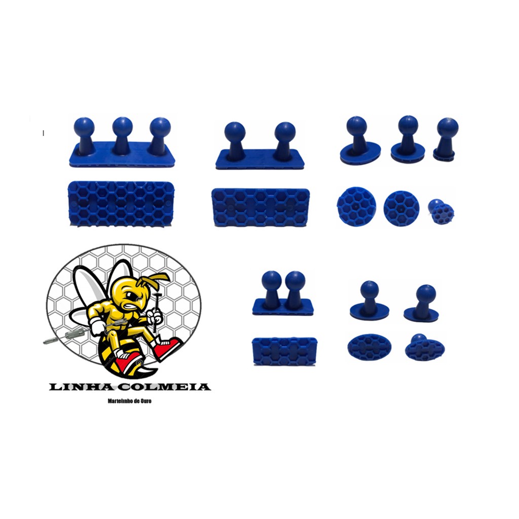 Ventosas p/ Desamassar Lataria - Martelinho de Ouro 8 Pçs Colméia -  Ventosa Tripla , Dupla, Simples