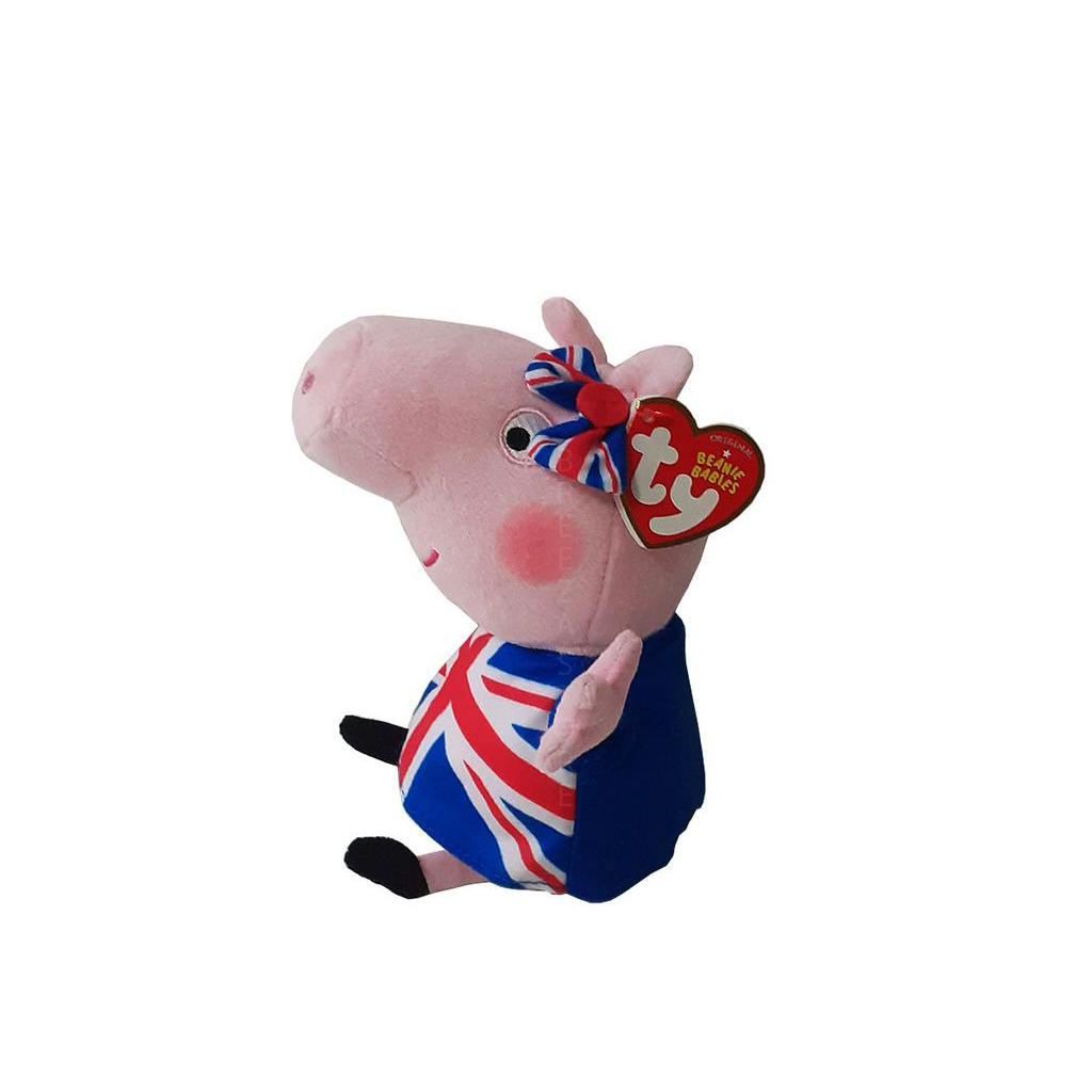 Pelúcia 20 Cm Pequena Ty Peppa Pig Union Jack Original Dtc