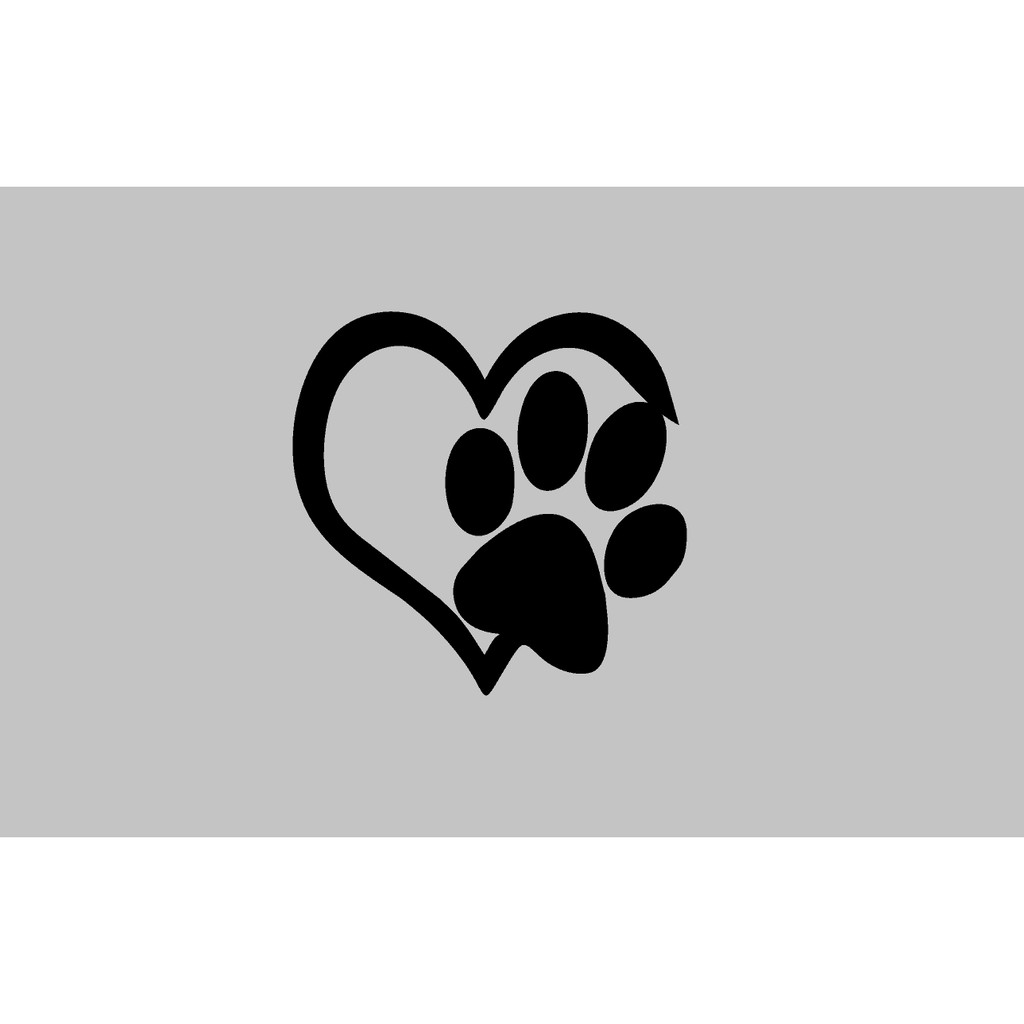 Adesivo Pata Coração Pet Gato Cachorro 10 CM