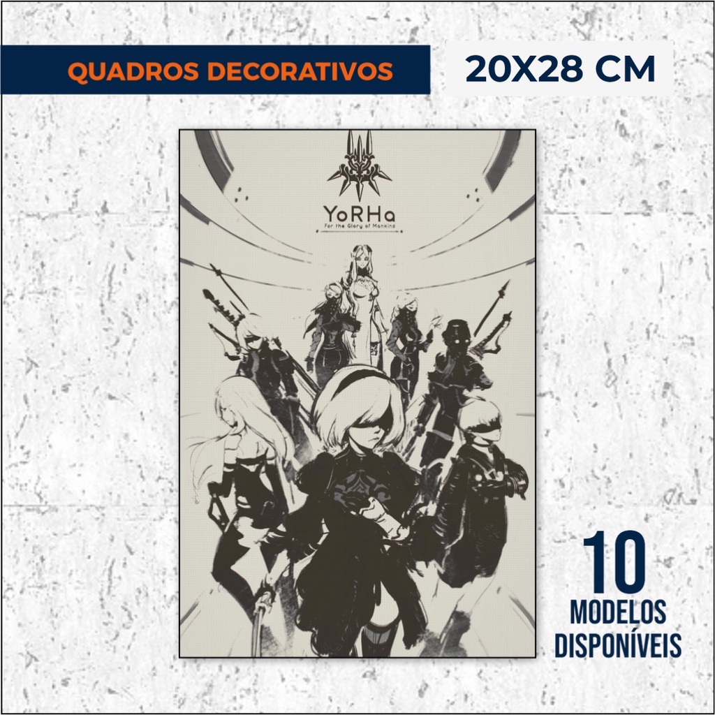 QUADRO 2B - NIER: AUTOMATA | 28x20cm | GAMES | Casa, sala, quarto e cozinha | JOGOS