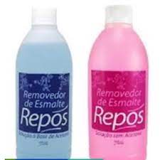 Removedor de Esmalte Com ou Sem Acetona 100ml - Repos Cosméticos Manicure Unha