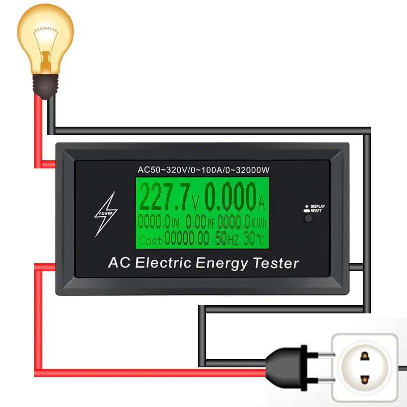 Wattímetro AC 50~320V 0~100A AT3010 MaxPow