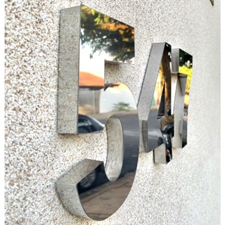 Número Para Casa Aço Inox Brilhante 20 cm em Oferta na Shopee