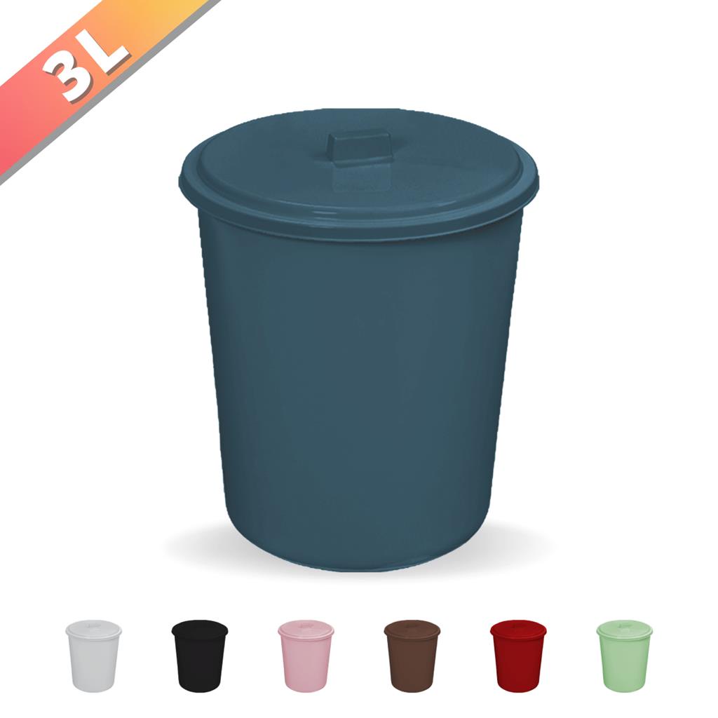 Lixeira Colorida Com Tampa Cozinha Banheiro Escritorio 3L