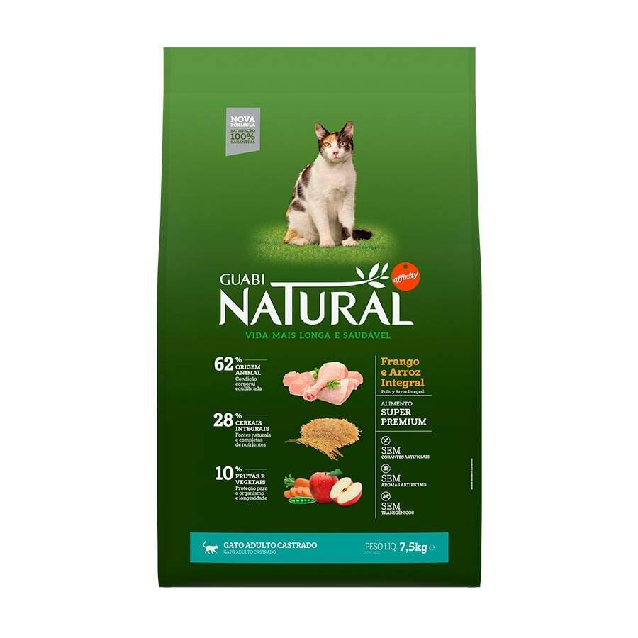 Ração Guabi Natural Gato Cast. Frango,Arroz Integral 7 5Kg em Oferta na Shopee