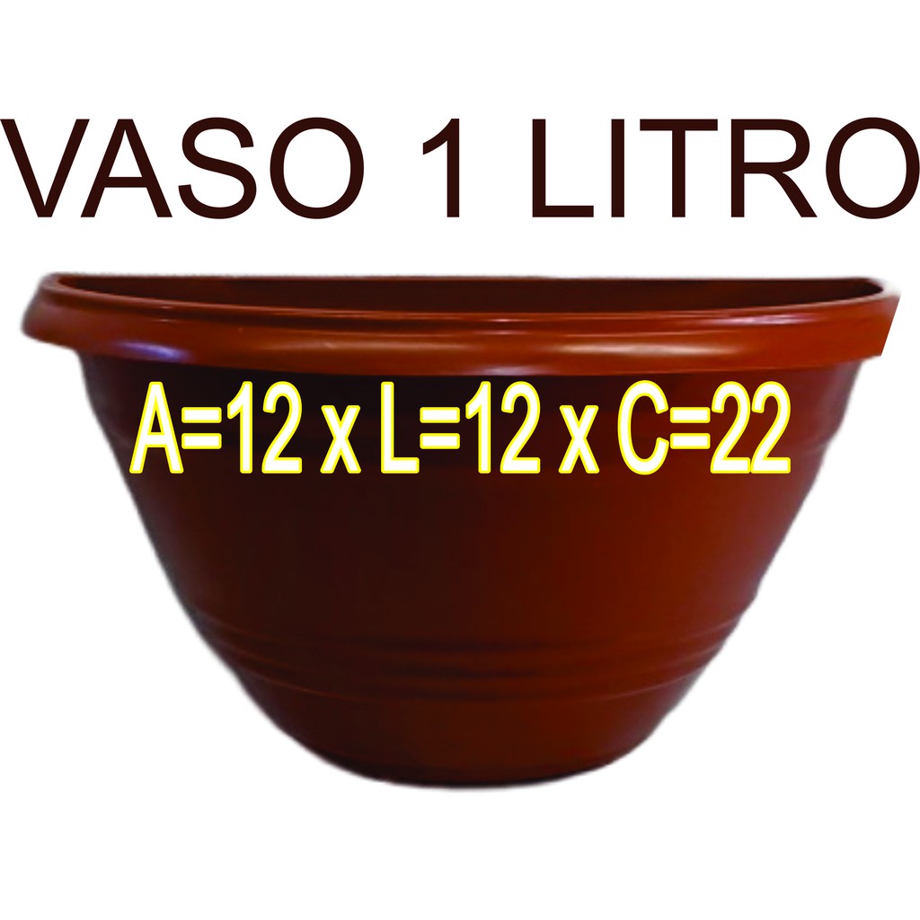 12 vasos de parede marrom cerâmica 1LITRO vaso plástico de parede vaso para parede vaso para jardim vertical vaso de par