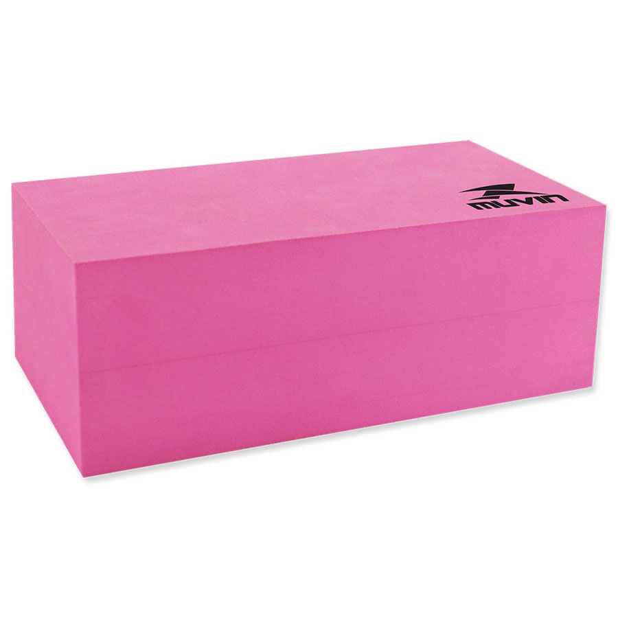 Bloco de Yoga em EVA Muvin Basics - 22cm x 8cm x 10cm - Bloco para suporte, equilíbrio e estabilidade - Meditação Pilates