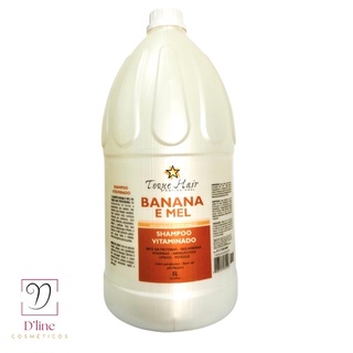 Shampoo 5 litros Perolado Profissional Ph Neutro e Sem Adição de Sal - Banana e Mel Para todos os tipos de cabelos xampu Salão de beleza galão de shampoo lavatório