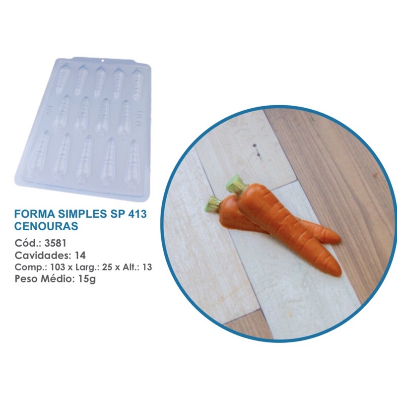 Forma BWB Simples Semiprofissional, Alto Rendimento Doces Finos Chocolates Cód. 3581 - SP Cenouras - Home & Living
