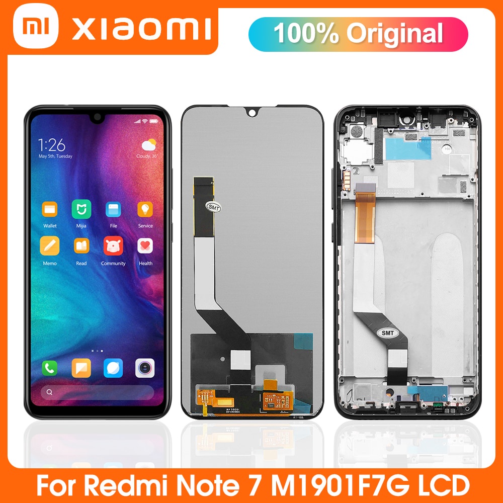 Display LCD Original  & quot ; Para Xiaomi Redmi Nota 7 Celular Touch  Screen Digitador De Vidro De Substituição Pro M1901F7G | Shopee Brasil