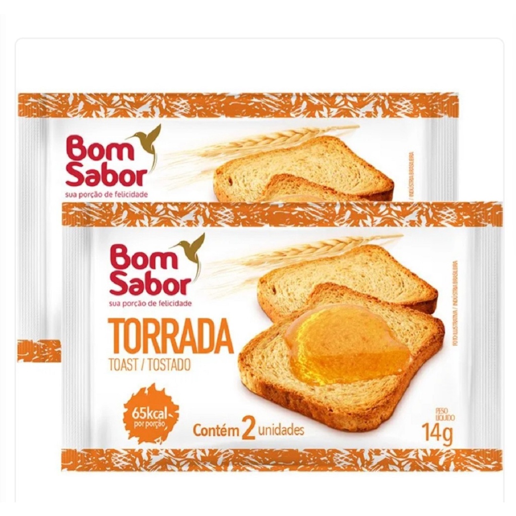 Torrada Bom Sabor TRADICIONAL 14g sache com 2 un caixa com 10 unidades em Oferta na Shopee