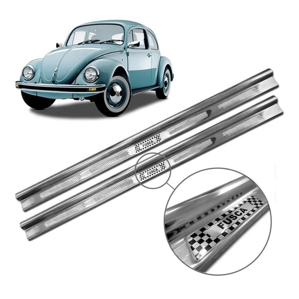 Soleira, Estribinho De Porta Cromado VW Fusca - Adesivos Fusca/1200/1300/1500/1600 - Par