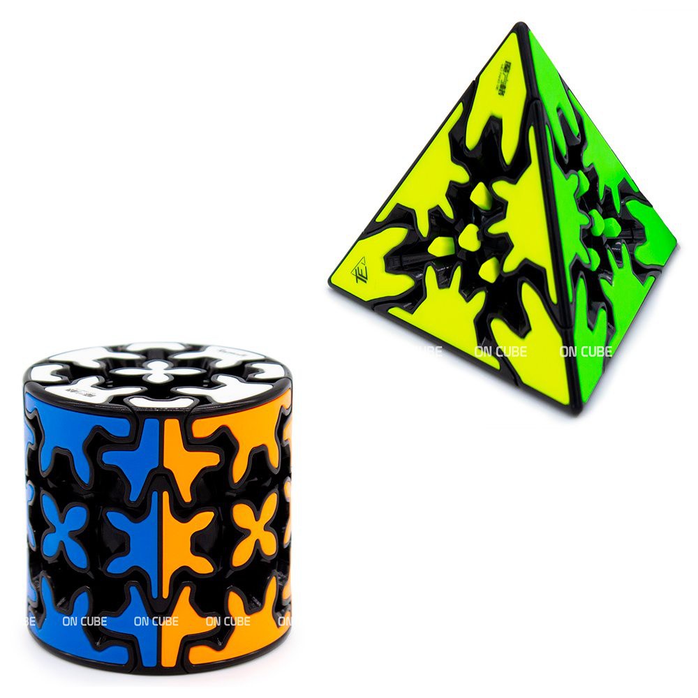 Cubo Mágico Gear Cilindro + Gear Pyraminx Qiyi (2 cubos)