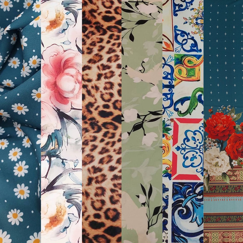 Tecido Viscose com Poliéster Estampada - 0,5 m - meio metro (1,40 m de largura) - LEIA A DESCRIÇÃO!