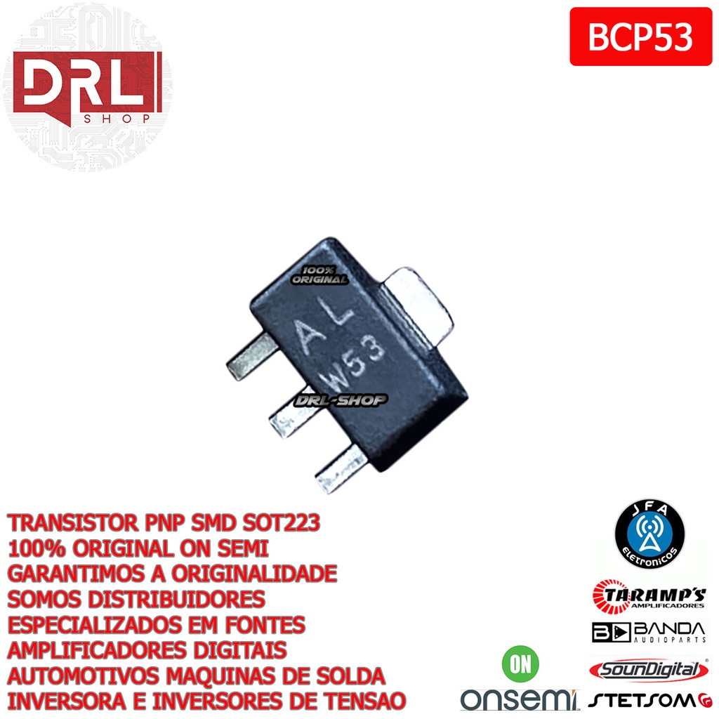 Kit 20 Bcp53 Transistor PNP Smd Ah-16 Taramps Stetsom Banda
