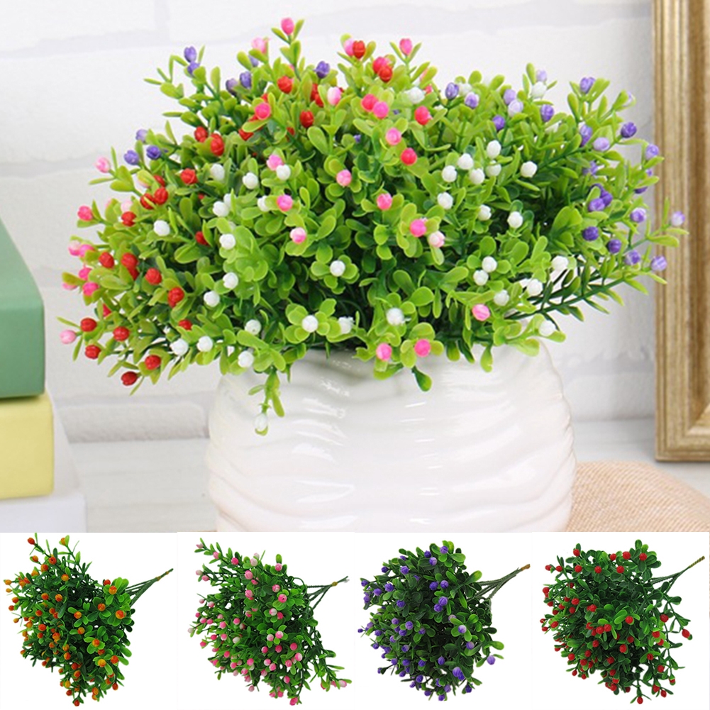 Mini-flores artificiais decoração planta plástico flor único grão de Milão  | Shopee Brasil