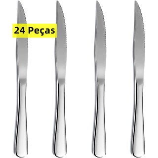 Kit 24 Facas De Mesa Inox Para Casa, Bar, Restaurante, Pizzaria, Buffet em Oferta na Shopee