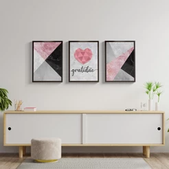 Kit 3 Quadros Decorativos 40X60 Com Moldura