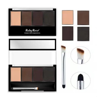Trio de Sombras para Sobrancelhas Alta Pigmentação Ruby Rose - HB 9354 em Oferta na Shopee