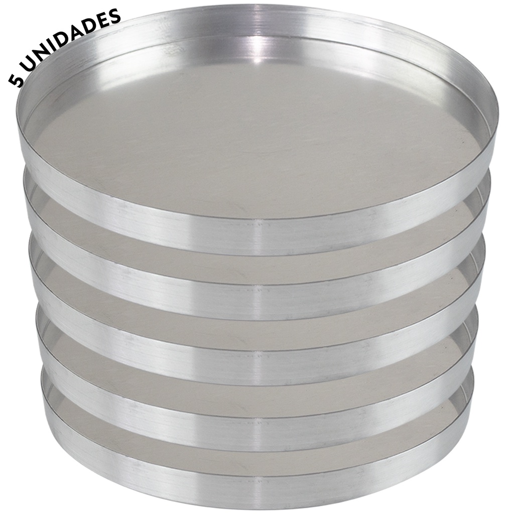 Kit 5 Formas para Pizza Brotinho Assadeiras 25cm de Alumínio em Oferta na Shopee