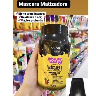 Maionese máscara de hidratação matizadora preta 500g SALON LINE