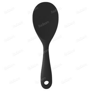 Colher De Silicone Utensílio Preto Para Servir Arroz
