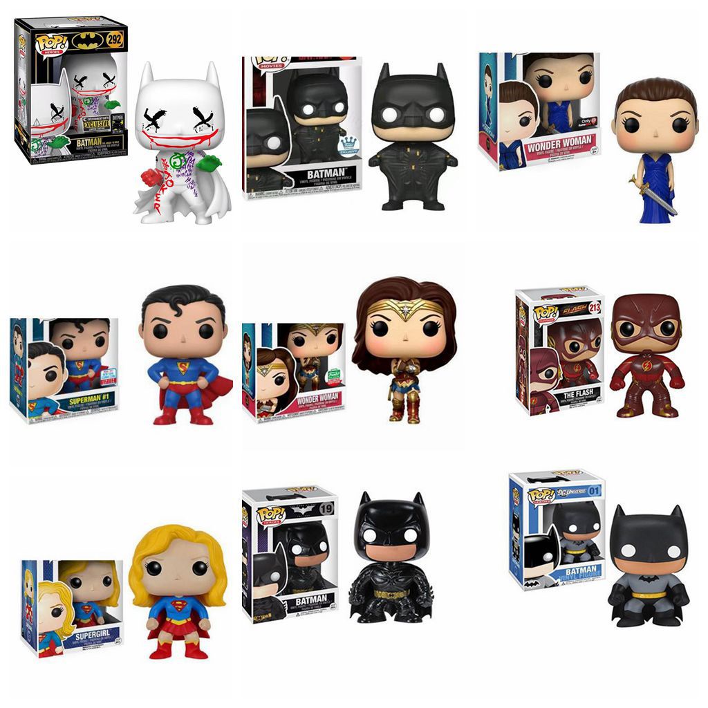 FUNKO POP DC Justice League Wonder Woman Superwoman Batman Aquaman The Flash Model Vinyl Figure Collection Toys