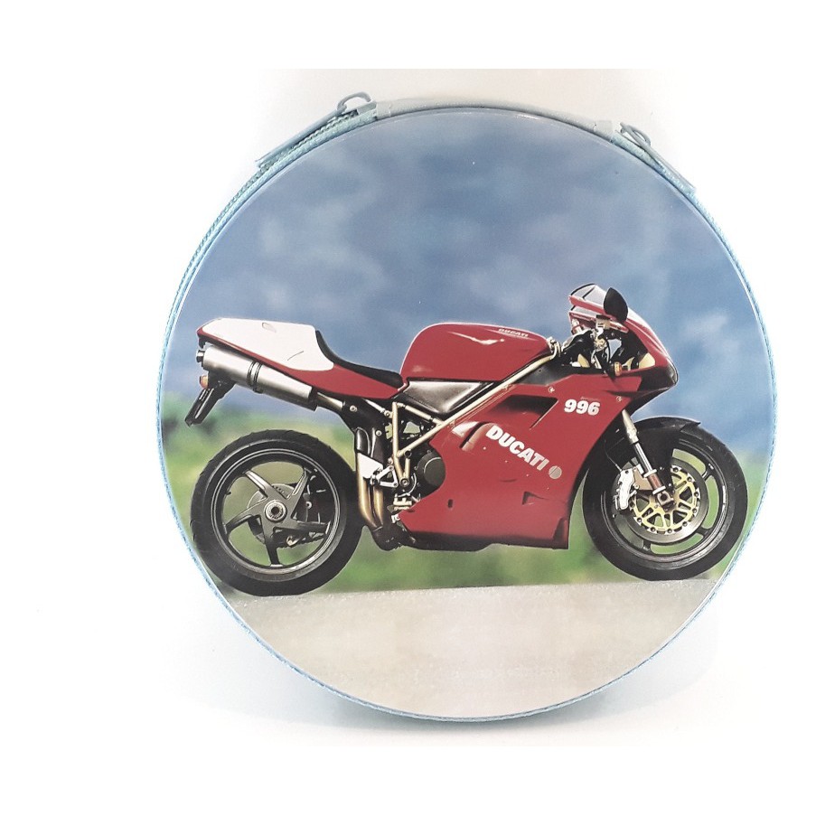 Porta Cd/dvd Motos Ducati Verm/branca Estojo Metal 24 Cd Dvd
