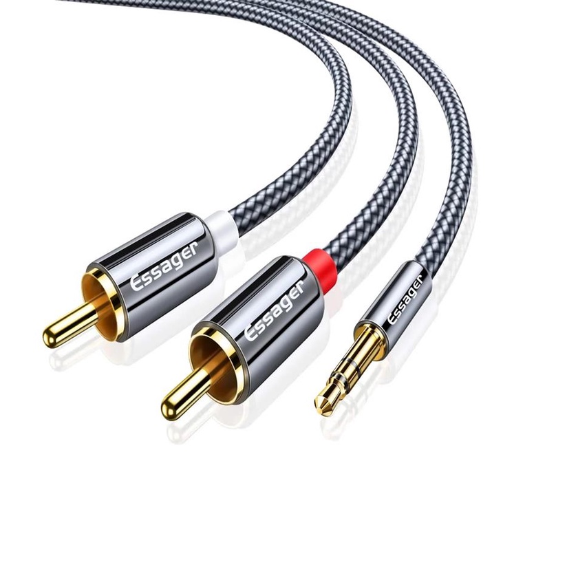 Cabo Audio Auxiliar P2 2 Rca Blindado 2M Original Essager