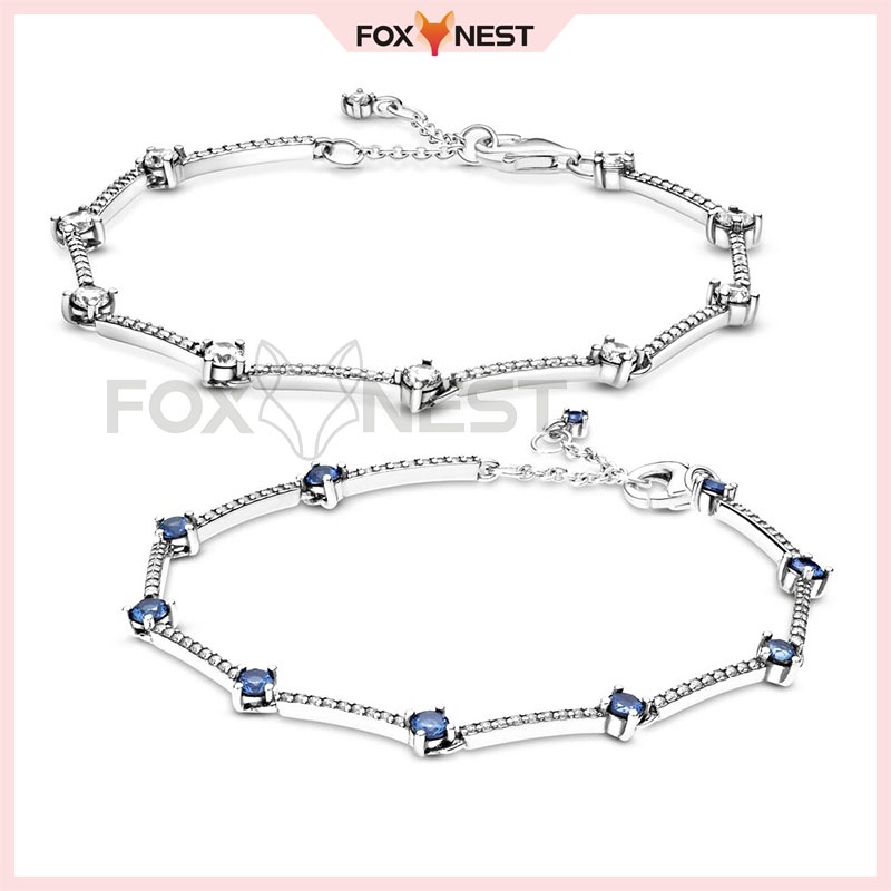 Pulseira De Corrente PAVÉ Espumante (925 Banhada A Prata) + Bolsa De Veludo