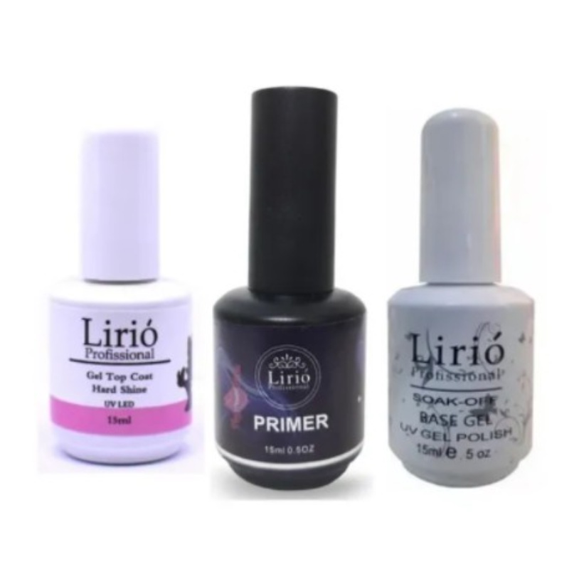 Kit Top Coat Lirió + Base Lirió+ Primer Lirió Melhor Lindo