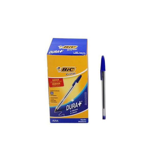 Caneta bic cristal esferografica azul com 50 unidades - BIC BRASIL