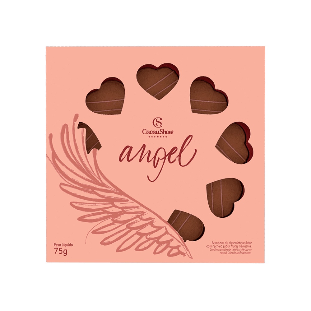 Caixa Angel Coração 75G Cacau Show Shopee Brasil