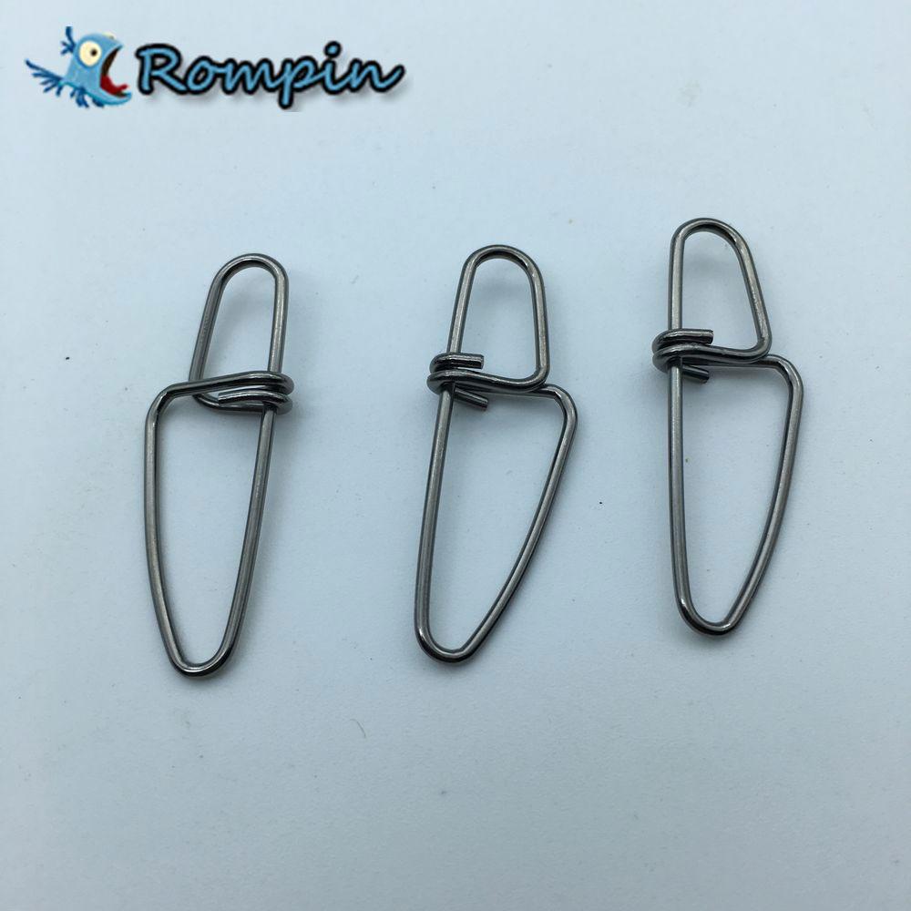 50 Pçs / Lote Aço Inoxidável Seguro Crosslock Snap Ganchos De Pesca De Pesca Tamanho Snap 0 # - 6 # Pesca Giratória