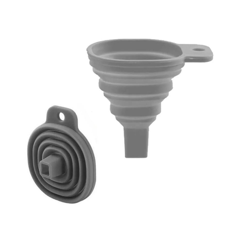 Funil Retrátil Dobrável Flexível Vermelho ou Cinza Silicone Cozinha em Oferta na Shopee